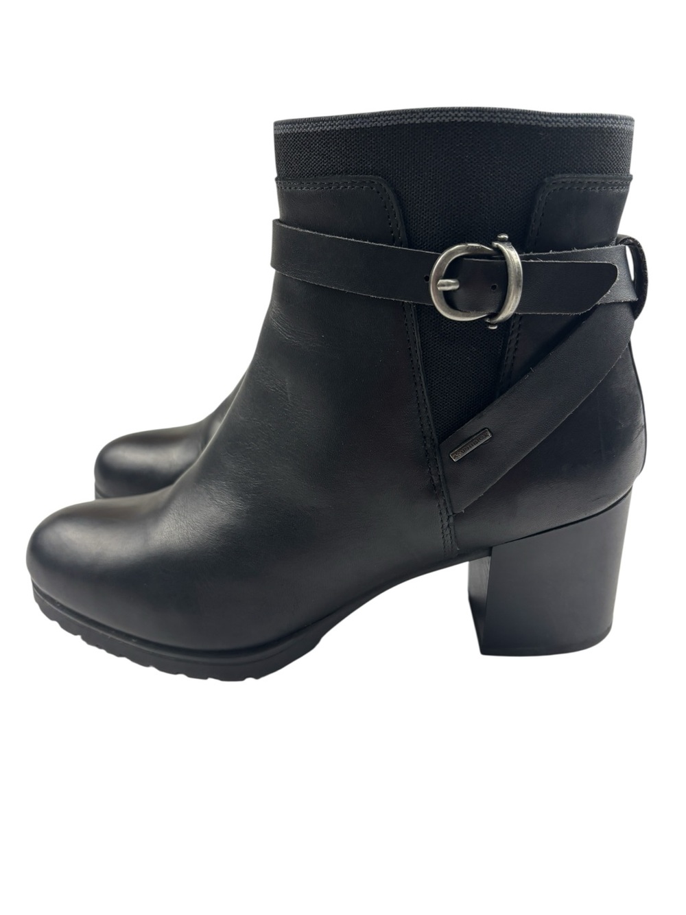 Geox Respira Lise Amphibiox ABX Black Leather Ankle Boots Waterproof Size 38 - Picture 2 of 12